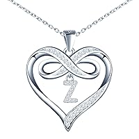 Panda-Jewellery Women's Necklace with Pendant,Letter A,Z,Heart Infinity, Sterling Silver, Cubic Zirconia
