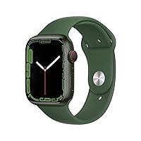 Apple Watch Series 7 (GPS + Cellular, 45MM) - Green Aluminum Case with Clover Sport Band (Renewed Premium)