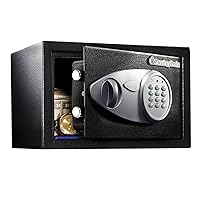 SentrySafe Security Safe with Digital Keypad Lock, Steel Safe with Interior Lining and Bolt Down Kit, California DOJ Certified for Gun Storage, 0.41 Cubic Feet, 7.6 x 11.4 x 10.4 Inches, X041E