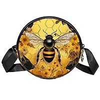Bees Shoulder Bags Pouch Crossbody Purse Wallet Clutch Bag for Women with Adjustable Strap