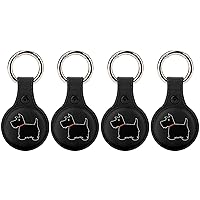 Scottish Terrier Dog TPU Airtag Case Durable Anti-Lost Anti-Scratch Holder Case with Keychain 4PCS