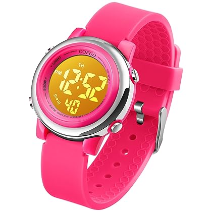 cofuo Kids Digital Sport Waterproof Watch for Girls Boys, Kid Sports Outdoor LED Electrical Watches with Luminous Alarm Stopwatch Child Wristwatch