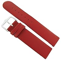 14mm Hirsch Scandic Red Genuine Calfskin Leather Flat Watch Band Strap Regular