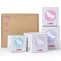 Teens First Period Starter Kit for Girls 9-10-11-12-14 63pcs Period Pads for Tweens Teens, Menstrual Pad Box for Girls Period Kit for School, 4 Essential Size fit for Tween Period Underwear