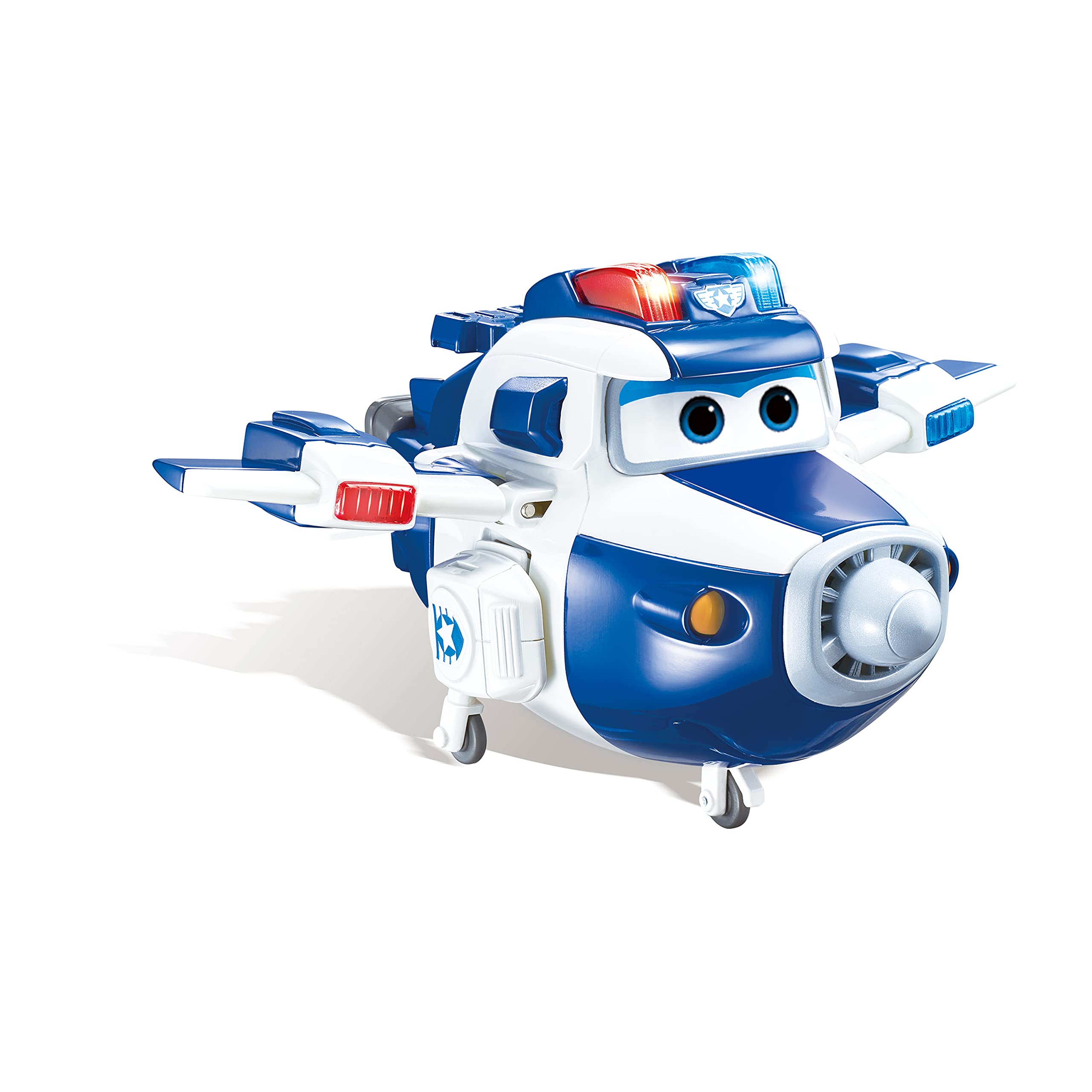 Super Wings - 6'' Deluxe Transforming Supercharged Paul Airplane Toys Action Figure | Plane to Robot | Toy Plane Vehicle Gift for Preschool Kids 3 4 5 Year Old Boys Girls | Light and Sound Effects