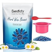 Bestidy Hair Removel Waxing Kit for Women and Men with ith 1 Pcs Silicone Wax Pot, 1 Pcs Wax Spatula and 1 Pack 500g Hard Wax Beans