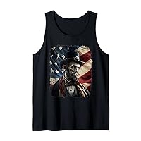 Abraham Lincoln Shirt Men American Flag USA 4th Of July Tank Top