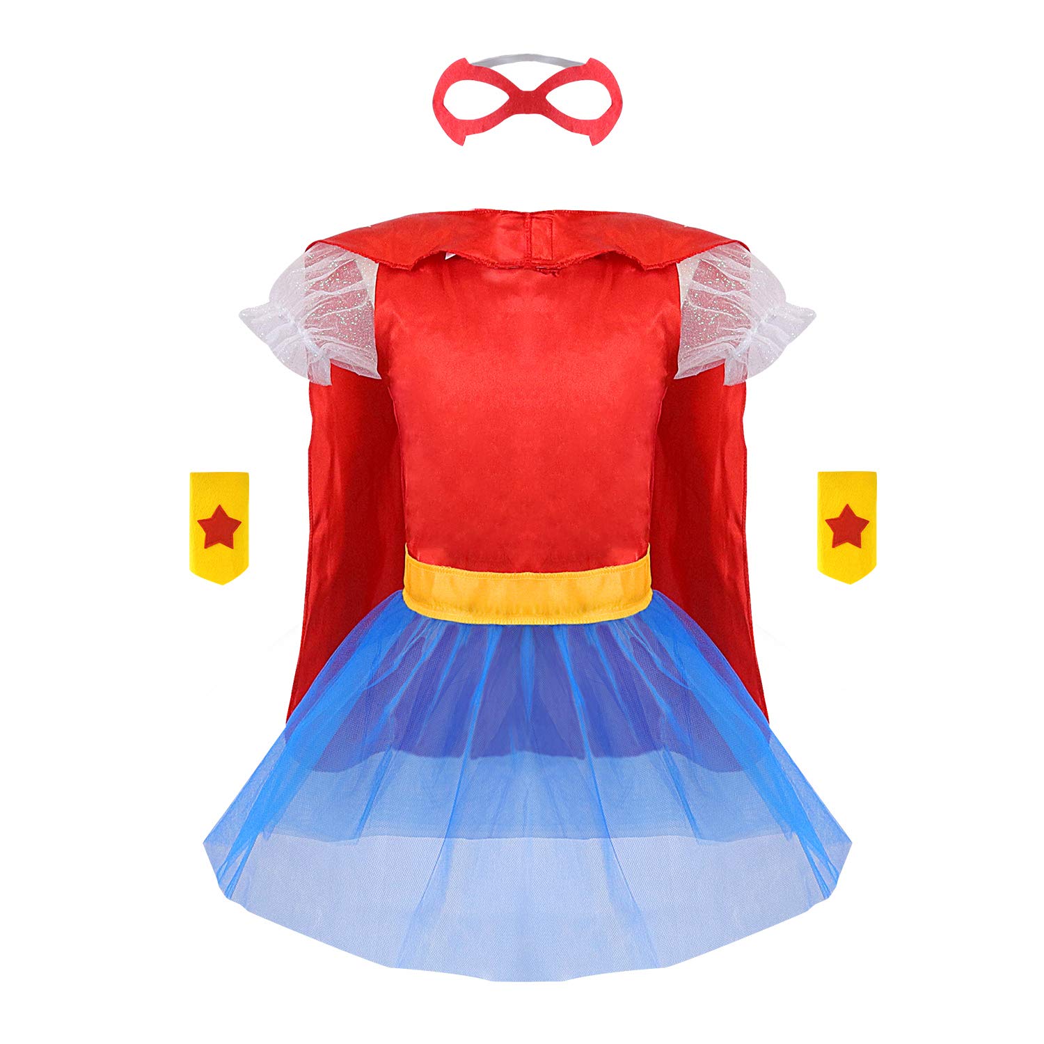 Jeowoqao Girls Dress up Trunk Princess Set, 24 PCS Pretend Play Costume Set, Fairytale, Supergirl, Princess, Rainbow Unicorn Costume for Toddler/Little Girls Ages 3-5yrs