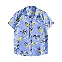 Hawaiian Shirt for Men, Unisex Summer Beach Casual Short Sleeve Button Down Shirts, Printed Tops Fashion Clothing 2024