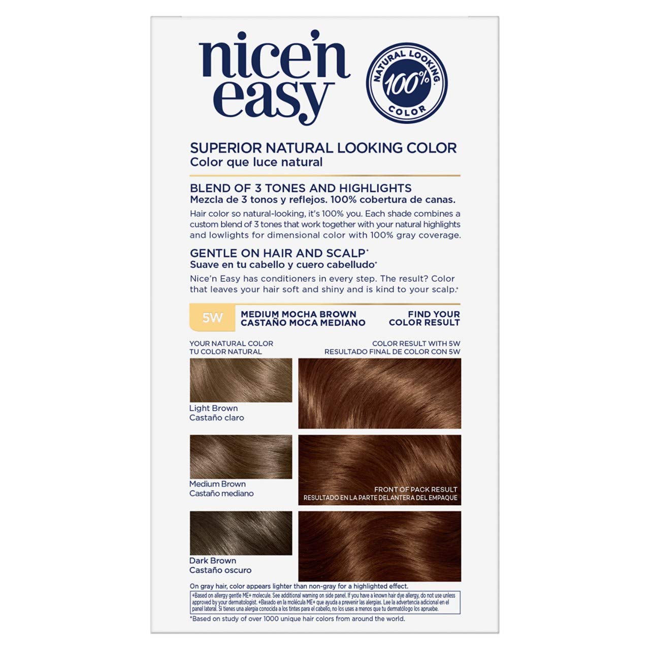 Mua Clairol Nice'n Easy Permanent Hair Dye, 5W Medium Mocha Brown Hair Color,  Pack of 1 trên Amazon Mỹ chính hãng 2023 | Fado