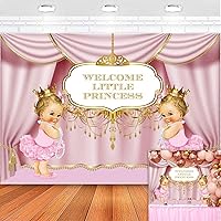 Yeele 7x5ft Welcome Little Princess Backdrop Sweet Baby Girl Backdrop for Photography Cute Newborn Infant Gender Reveal Party Background Photoshoot Luxury Stage Pink Skirt Backdrops
