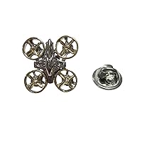 Gold and Silver Toned Quadcopter Drone Lapel Pin