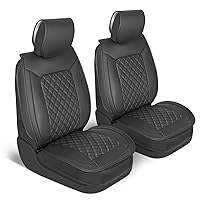 Prestige Premium Seat Covers, Semi-Custom Fit Car Seat Covers Front Seats Only, Automotive Interior Cover for Car Truck Van SUV, Made with Faux Leather for Superior Feel & Durability - Black