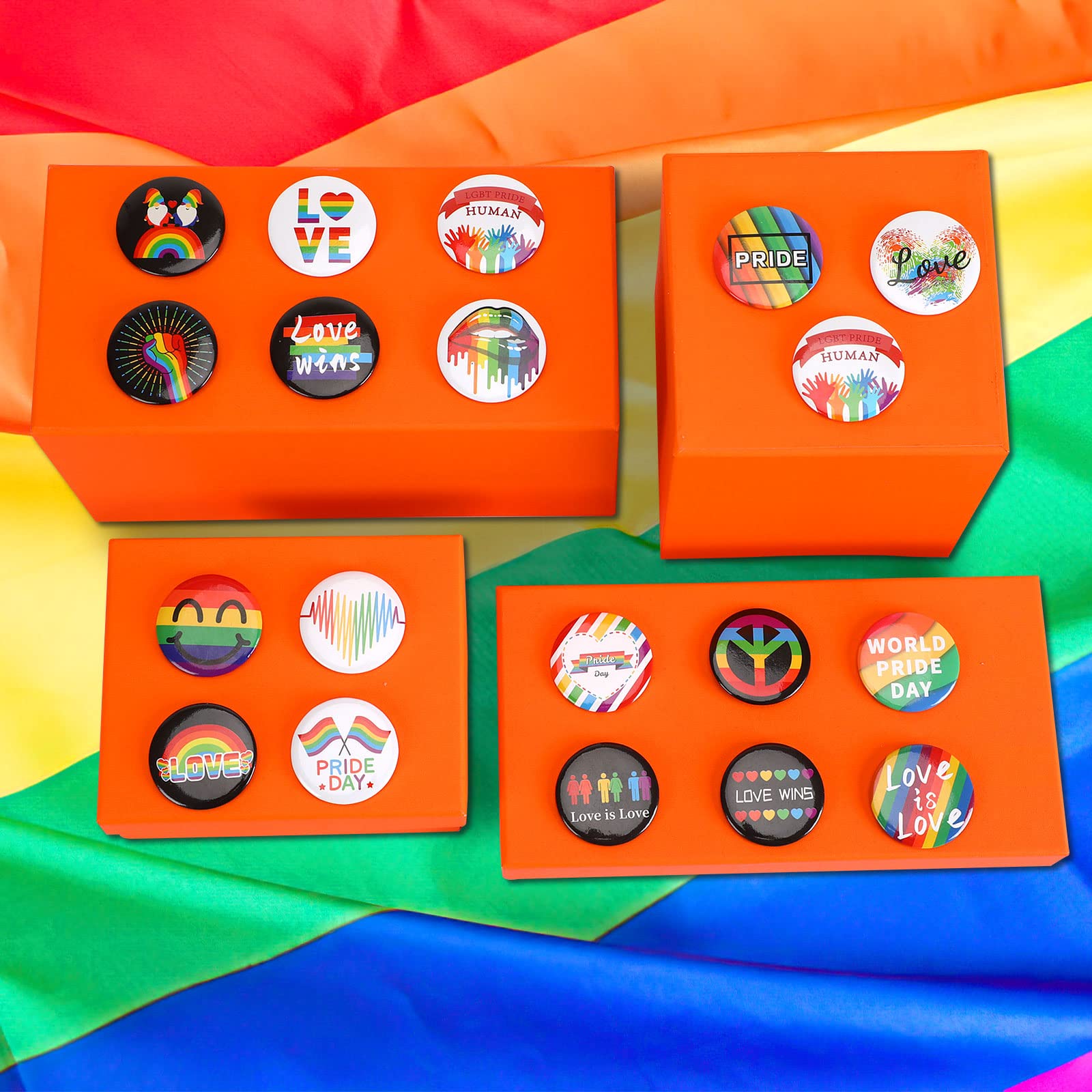 Pride Pins, SEPGLITTER 54pcs Rainbow LGBTQ Pins Bulk Pride Day Buttons Brooch Pins Badges for Pride Parades Pride Month Gay LGBT Party Favors Supplies Decorations Accessories