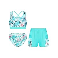 iiniim Girls Summer Sport Outfit Swimsuit Kids Bikini Surfing Bathing Suit Rashguard Swimwear