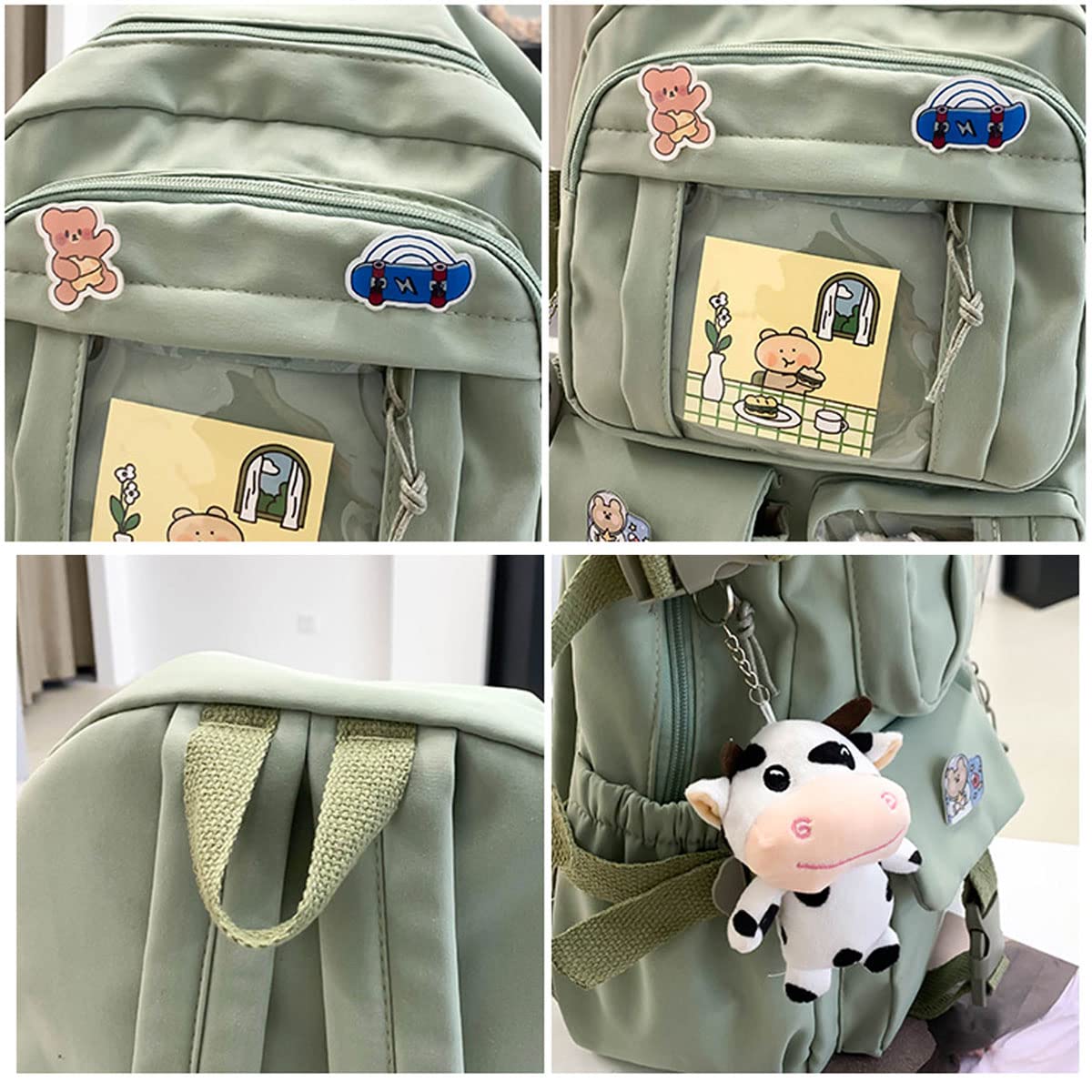 Kawaii Cute Aesthetic Backpack with Cute Accessory