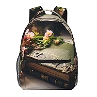 Laptop Backpack Lightweight Daypack for Men Women Old Book Backpack Laptop Bag for Travel Hiking