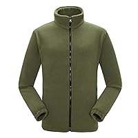 Andongnywell Women's Full Zip Solid Color Polar Sport Fleece Jacket with Pockets Faux Sherpa Sweatshirt (Green,Medium)