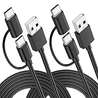 Micro USB Cable with Type C Adapter Charger for All Kindles, PS4 PS5 Playstation Controller Cord, Amazons Kindle Fire HD 6 7 8 10, Kids E-Reader, Oasis Paperwhite, TV Stick, Android Phone, 2Pack