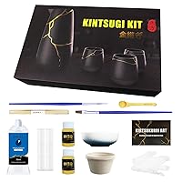 Kintsugi Repair Kit, Repair Your Meaningful Pottery with KINTSUGI Gold Glue, Japanese KINTSUGI Ceramic Repair Starter Kit- an Practice Ceramic Cups Free for Kintsugi Beginner