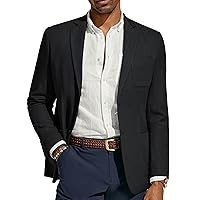 PJ PAUL JONES Men's Blazer Jacket Slim Fit Two Buttons Casual Blazer Cotton Linen Herringbone Sports Coats