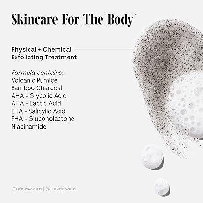 Nécessaire The Body Exfoliator. Eucalyptus. AHA/BHA/PHA. Resurface Skin. Smooth KP and Rough Patches. Hypoallergenic. Dermatologist-Tested. 180 ml / 6.1 fl oz