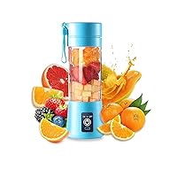 Portable Blender for Shakes and Smoothies, Personal Blender, Travel Lid for Kitchen, Office, Gym & Travel, Personal Size Blenders with USB Rechargeable Blue