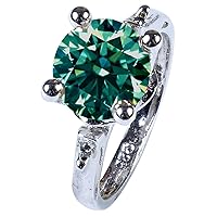 2.31 ct Si1 Round Real Moissanite Solitaire Engagement & Wedding Ring green Size 7