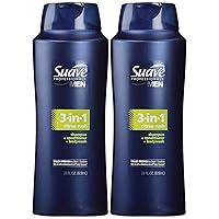 Suave Men 3 in 1 Shampoo Conditioner and Body Wash Citrus Rush 28 Fl oz(Pack of 2)