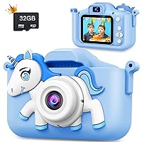 Upgrade Kids Camera, Gift for Girls Boys Age 3-12, 1080P HD Selfie Video Camera for Toddlers, Adorable Portable Children's Gifts, Ideal Toys for 3 4 5 6 7 8 9 Year Olds