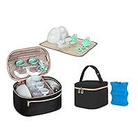 Fasrom Wearable Breast Pump Case Bundle with Breastmilk Cooler Bag with Ice Pack Fits 4 Baby Bottles up to 5 Ounce