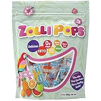 Zollipops The Clean Teeth Pops - Anti-Cavity Lollipops with Delicious Tropical Flavors, 3.1 Ounce for a Dental-Friendly and Tasty Experience