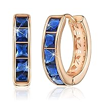 Linawe Small Hoop Earrings for Women Trendy, Tragus Piercing Jewelry, Cubic Zirconia Studs Huggie Earrings, Mini Chunky Tiny Helix Earrings, Gold/Rose Gold/Silver Cartilage Hoops