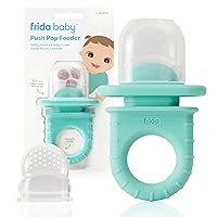Frida Baby Push Pop Feeder, Baby Fruit Feeder, Baby Fruit Food Feeder to Safely Introduce New Foods, Fresh + Frozen Food Silicone Feeder for Babies, BPA Free, Dishwasher Safe | 1 Count, Teal