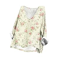 Fashion Print Loose Streetwear Tops Women Scoop Neck Long Sleeve Shirts Summer Plus Size Casual Pullover Blouses