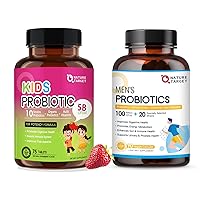 NATURE TARGET Probiotics for Men & Kids Digestive Health with Digestive Enzymes & Prebiotics