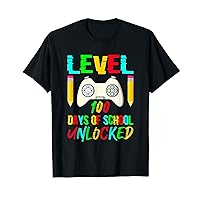 Level 100 Days Of School Unlocked Gamer Video Games Boys T-Shirt