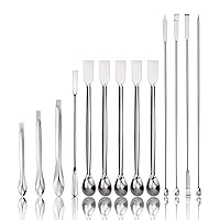 14Pcs Stainless Steel Lab Spatula Micro Scoop Reagent Laboratory Mixing Spatula 22cm Long Sampling Spoon