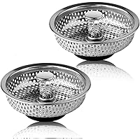 2Pcs Kitchen Sink Drain Strainer Basket Replacement and Rubbe Stopper