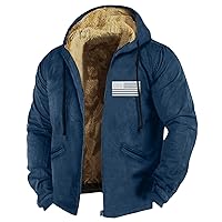 Men's Thick Sherpa Lined Zipper Fleece Hoodie Sweatshirt Winter Warm Jacket Coat Oversized Jackets For Men