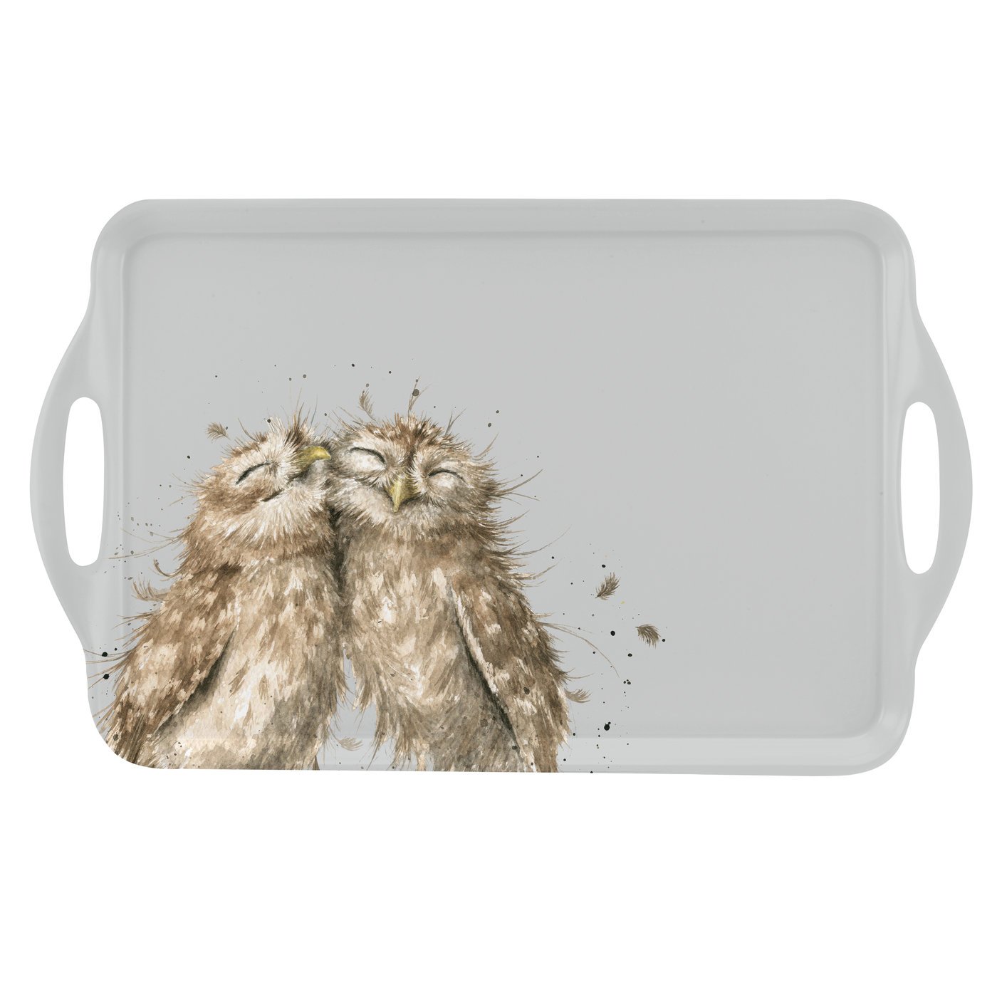 Portmeirion Home & Gifts Wrendale Large Handled Tray (Owl), 20 x 29.5 x 48 cm, Multi Coloured