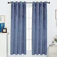 FY FIBER HOUSE Blackout Window Curtains Thermal Insulated Grommet Home Decoration Draperies Energy Efficiency Panels W52xL84 Inch for Kids Girls Room Set of 2 Panels Stone Blue