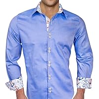 Blue Oxford with Anchors Designer Dress Shirts - Made in USA