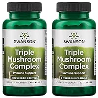 Swanson High-Potency Triple Mushroom Standardized Complex 60 Capsules (2 Pack)