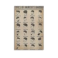 Vintage Barber Shop Salon Men's Hair Guide Poster Boys Short Hair Wall Art Canvas Art Poster and Wall Art Picture Print Modern Family Bedroom Decor 08x12inch(20x30cm) Unframe-Style
