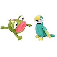 Super Soft Frog Plush Pillow Stuffed Animal and Lifelike Parrot Plush Doll Stuffed Animal, Cute Bird Animal Toy Gift for Kids Toddlers Children Girls Boys Baby, Cuddly Plush Toys Home Decoration