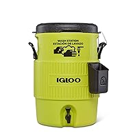 Igloo Portable Sports Cooler Water Beverage Dispenser with Flat Seat Lid