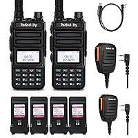 2 Pack Radioddity GM-30 GMRS Radio Handheld + 2 Extra 1500mAh GM-30 Batteries + 2 Radioddity RS22 Remote Speaker Mic + Rd-201 Programming Cable