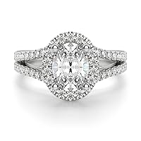 Riya Gems 3.50 CT Oval Colorless Moissanite Engagement Ring for Women/Her, Wedding Bridal Ring Sets, Eternity Sterling Silver Solid Gold Diamond Solitaire 4-Prong Set for Her Ring