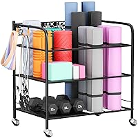 Yoga Mat Storage Rack, Home Gym Storage Rack Yoga Mat Holder, VOPEAK Workout Storage for Yoga Mat, Foam Roller, Gym Organizer Gym Equipment Storage for Home Exercise and Fitness Gear